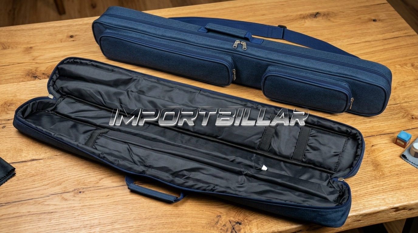 Estuche 2x2 de tela para tacos, color azul: estuches de billar IMPORTBILLAR